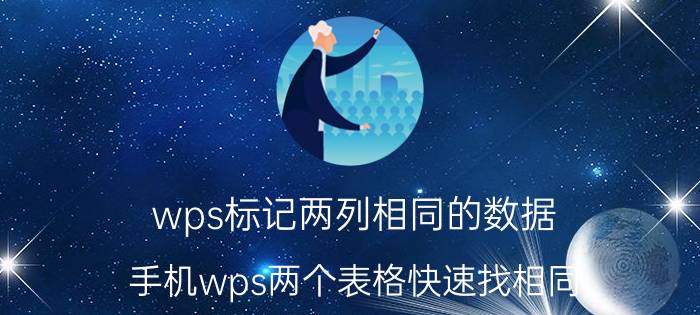 wps标记两列相同的数据 手机wps两个表格快速找相同？